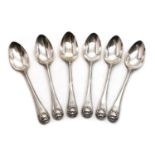 A collection of six William IV silver teaspoons,