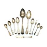 A collection of five Irish teaspoons,