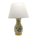 A glass table lamp,
