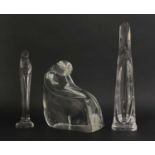A Daum crystal glass figures,