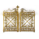 A pair of brass altar gates,