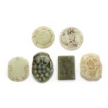 A collection of six Chinese jade pendants,