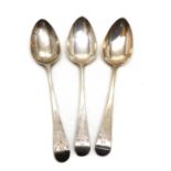 A pair of George III silver tablespoons,