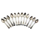 A collection of six silver coffee spoons,
