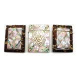 A Victorian abalone and mother of pearl mounted card case,