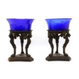 A pair of Empire style tazza,