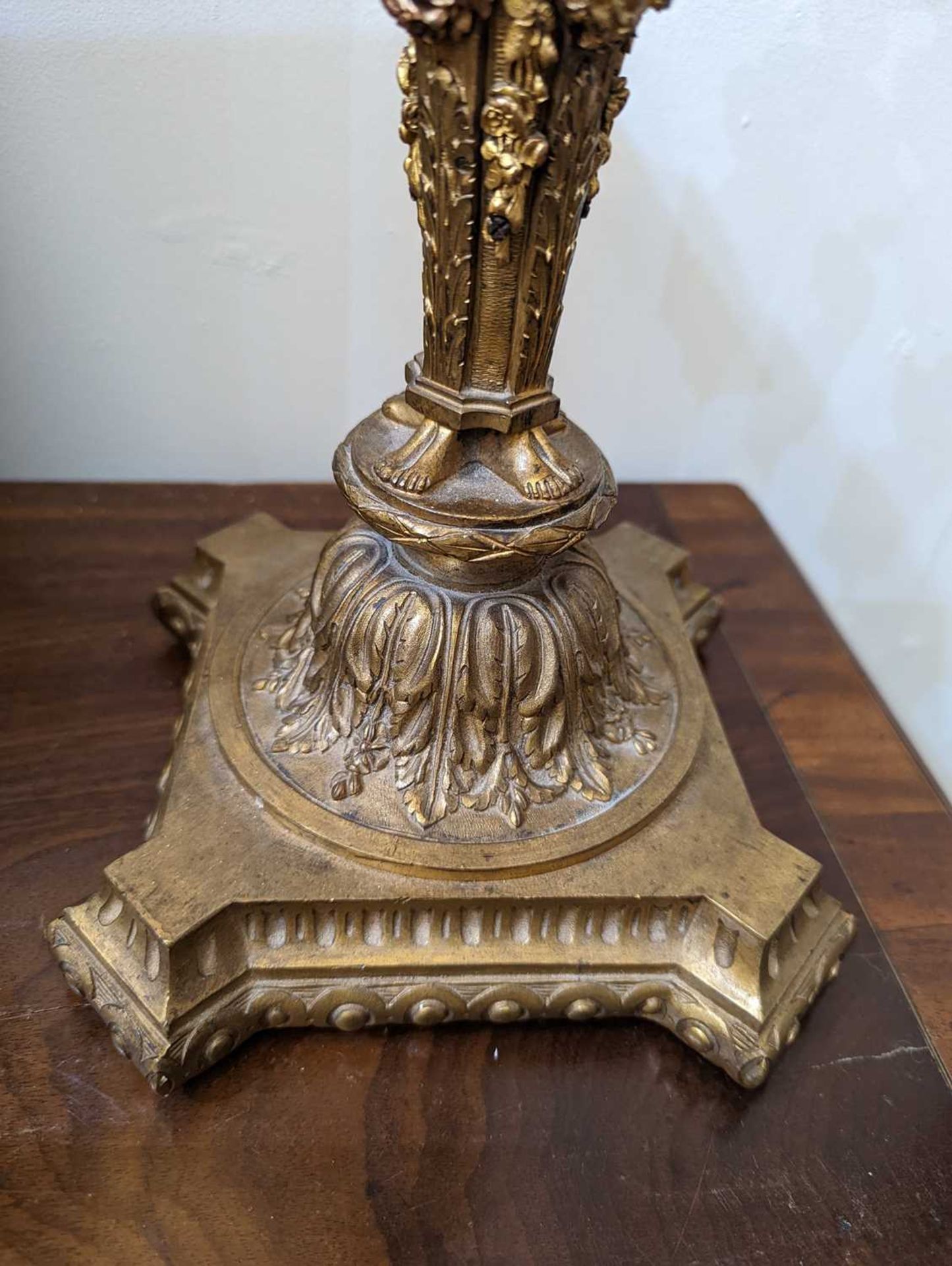 A pair of cast gilt-bronze candlesticks, - Image 15 of 15