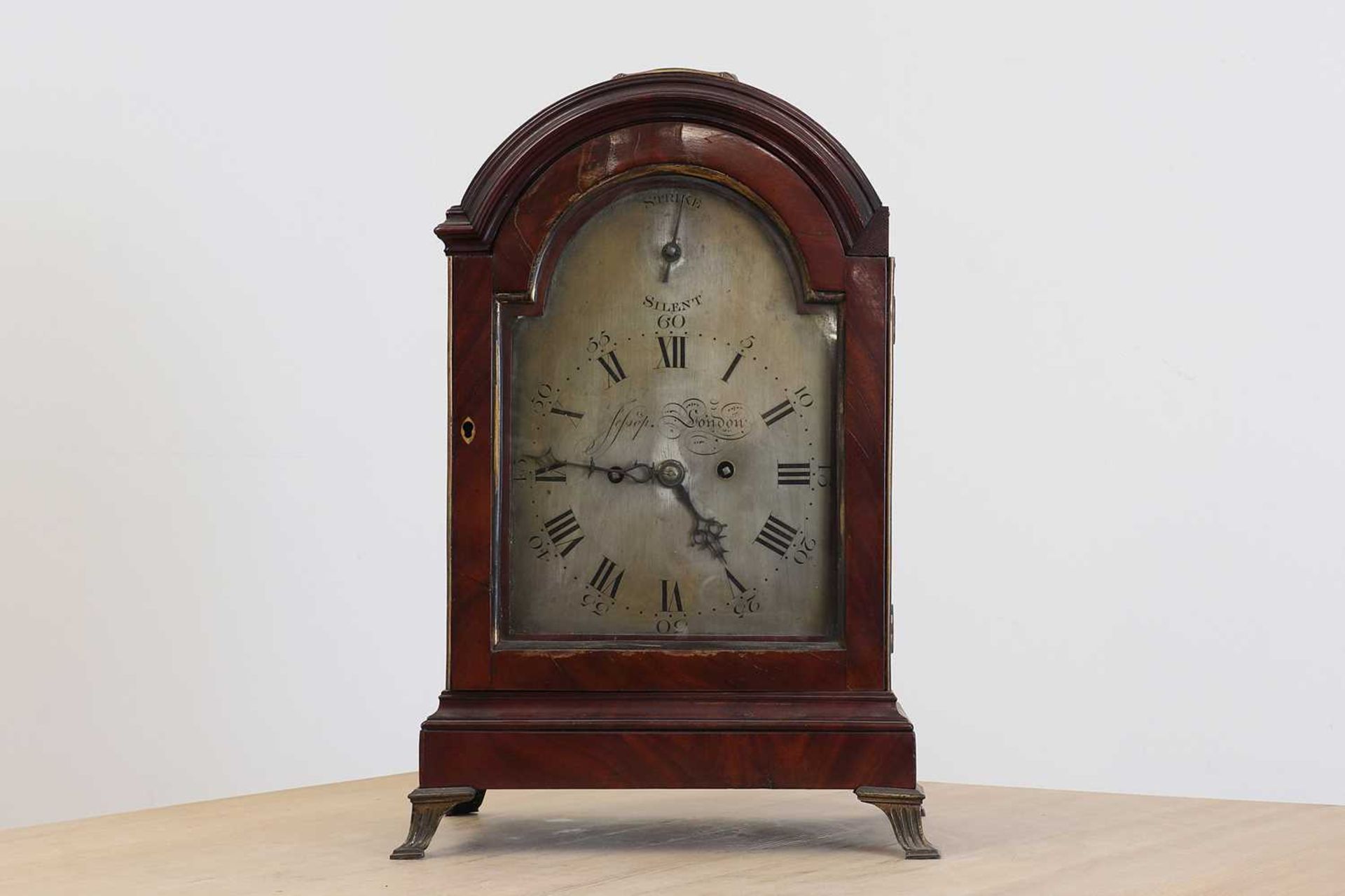 A George lll walnut bracket clock,