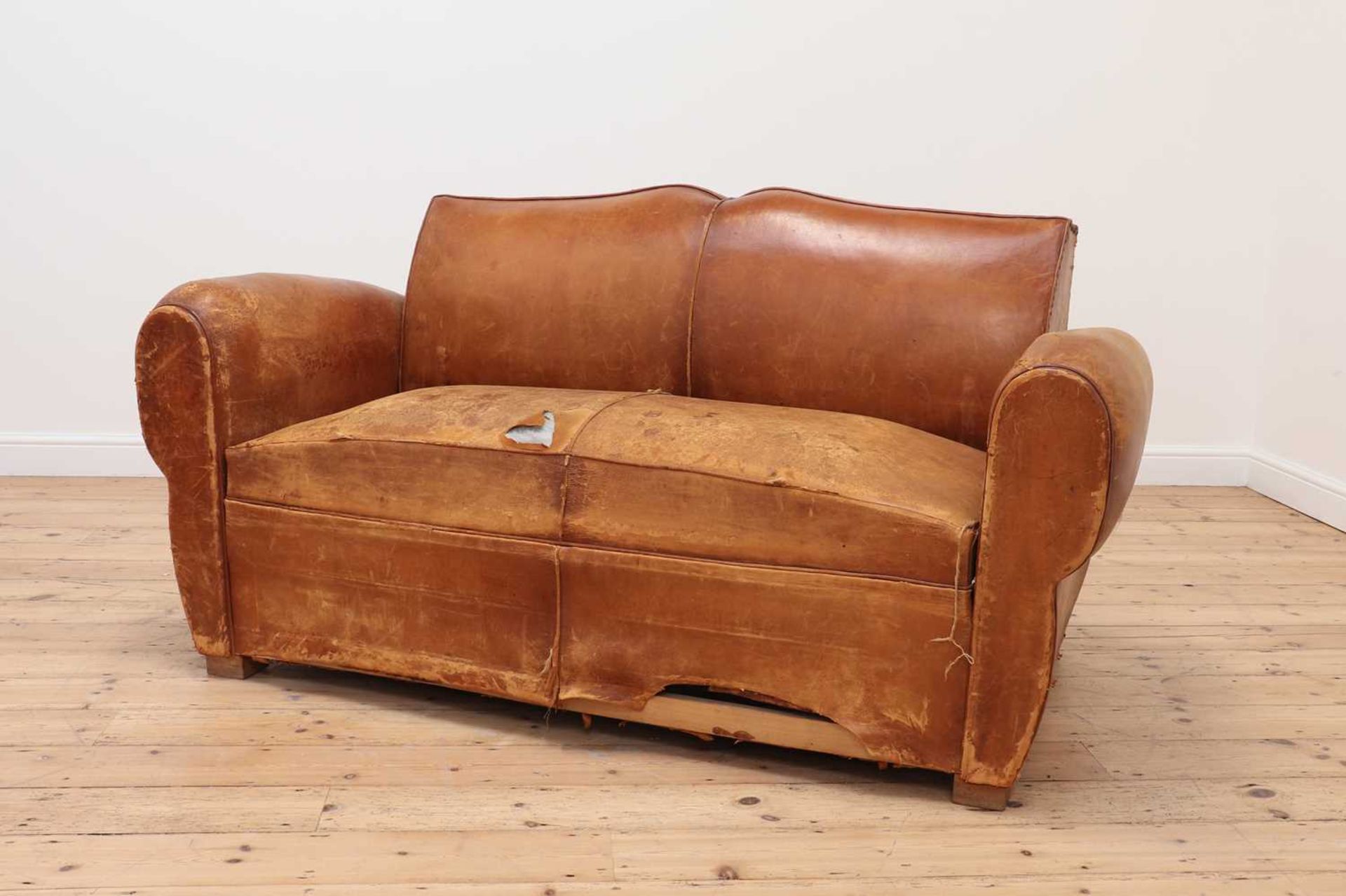 A leather sofa,