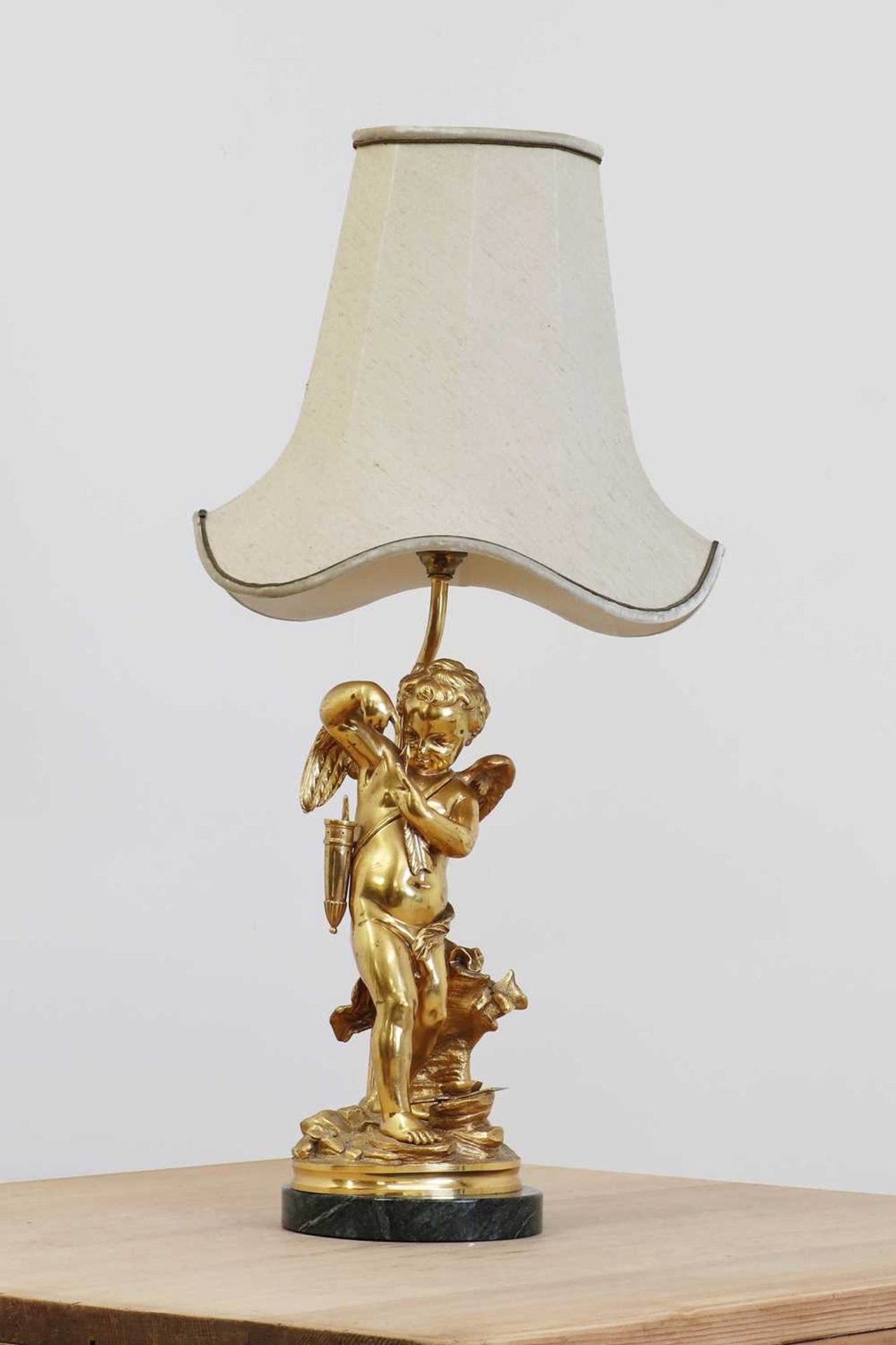 An ormolu table lamp,