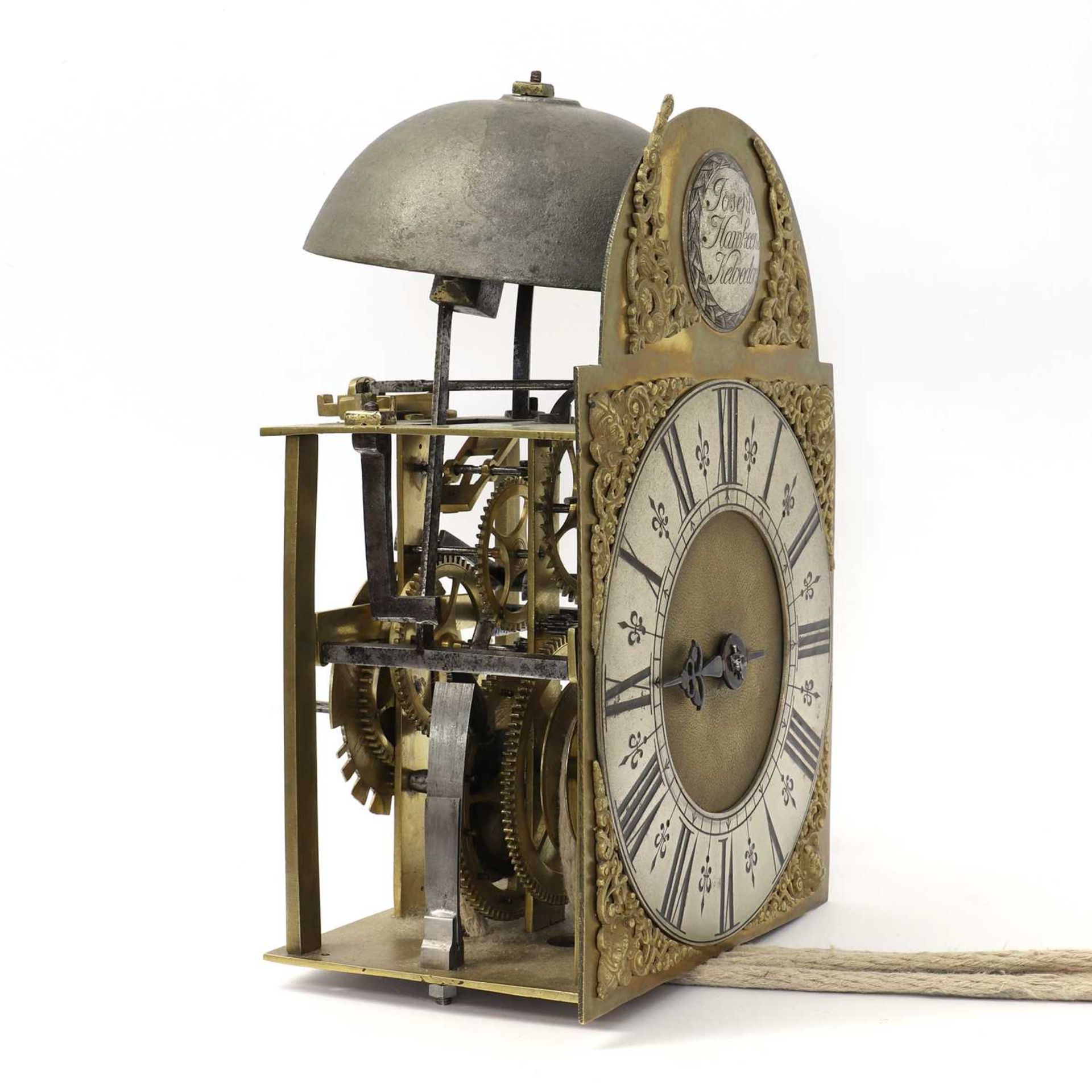 A brass lantern clock, - Bild 3 aus 6