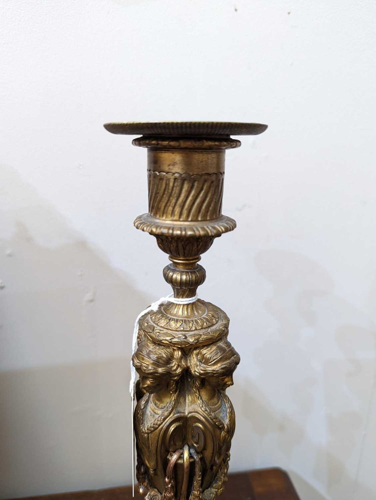 A pair of cast gilt-bronze candlesticks, - Image 14 of 15