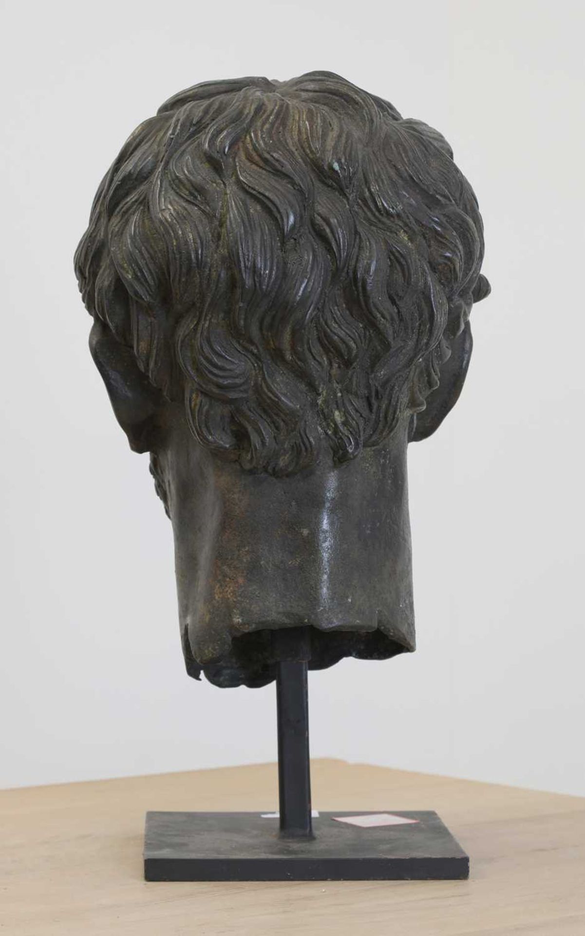 After the antique, a large bronze bust of a bearded man, - Image 3 of 5
