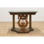 A gilt and painted console table,