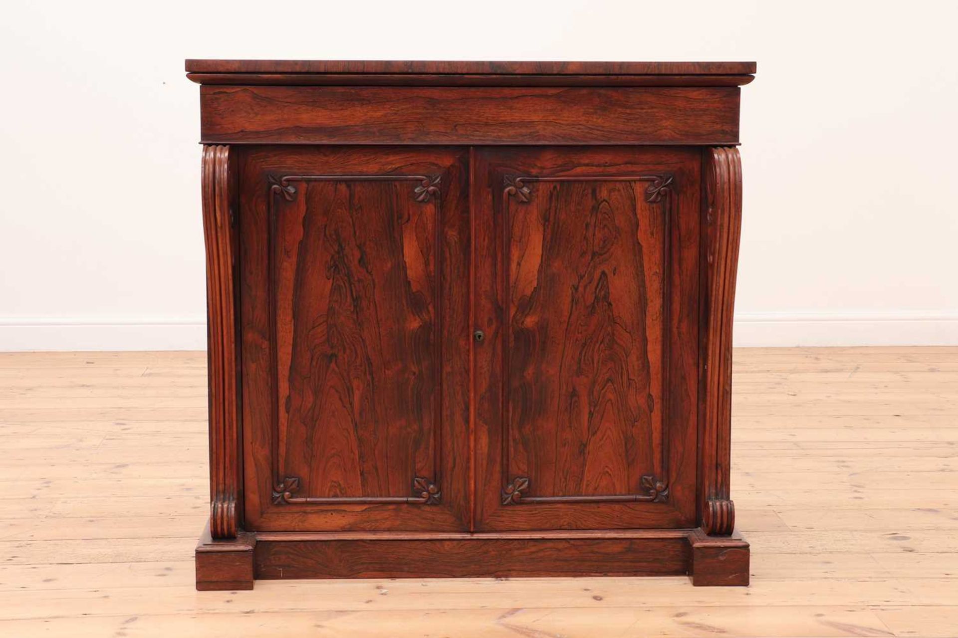 A Victorian rosewood side cabinet,