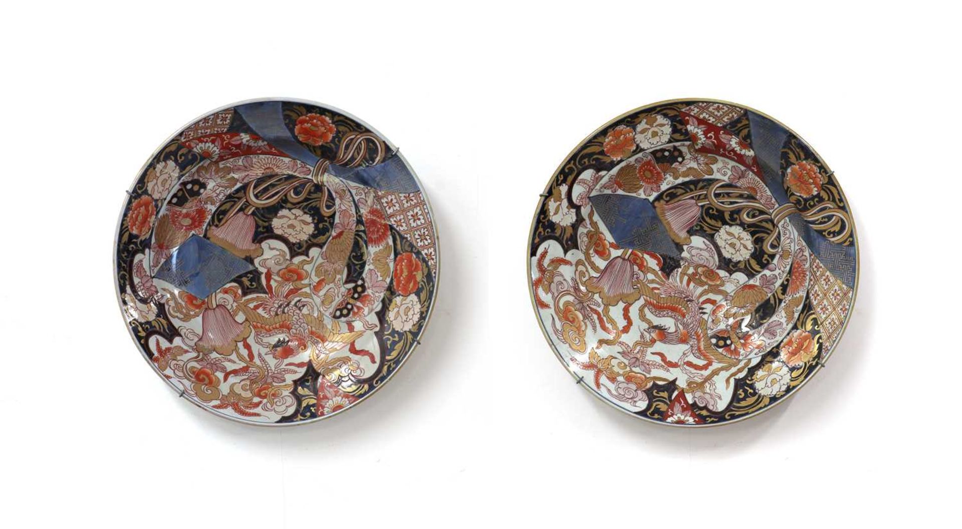 A pair of massive Imari chargers,