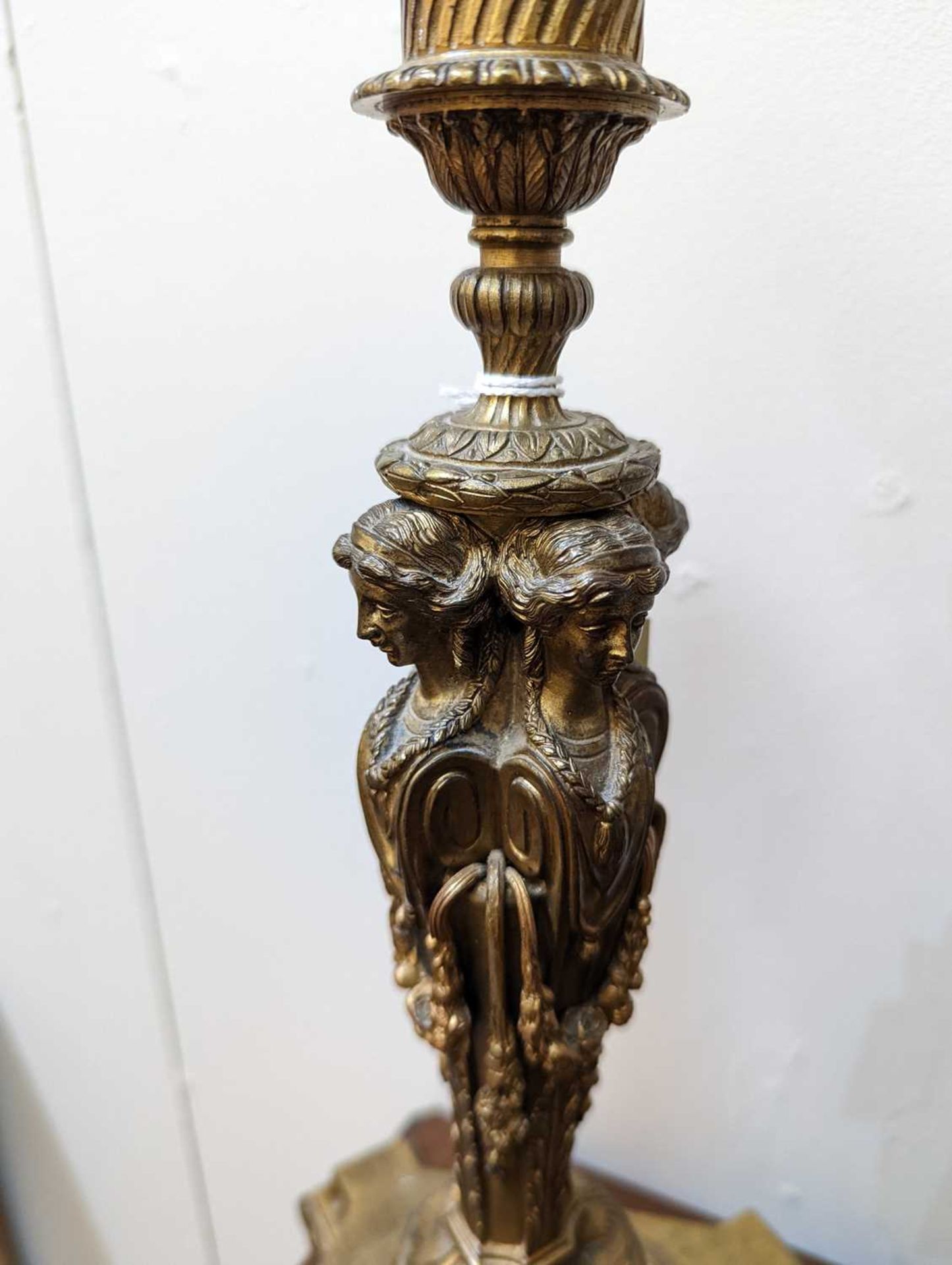 A pair of cast gilt-bronze candlesticks, - Image 4 of 15