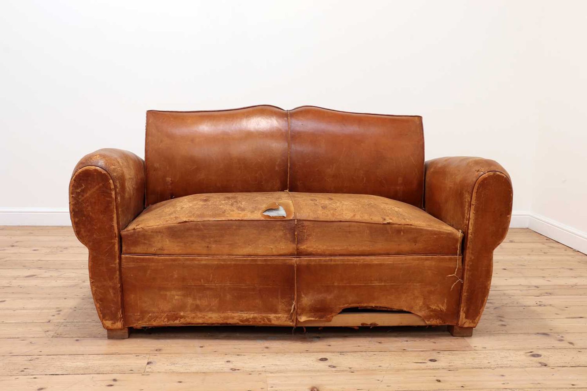 A leather sofa, - Bild 2 aus 4