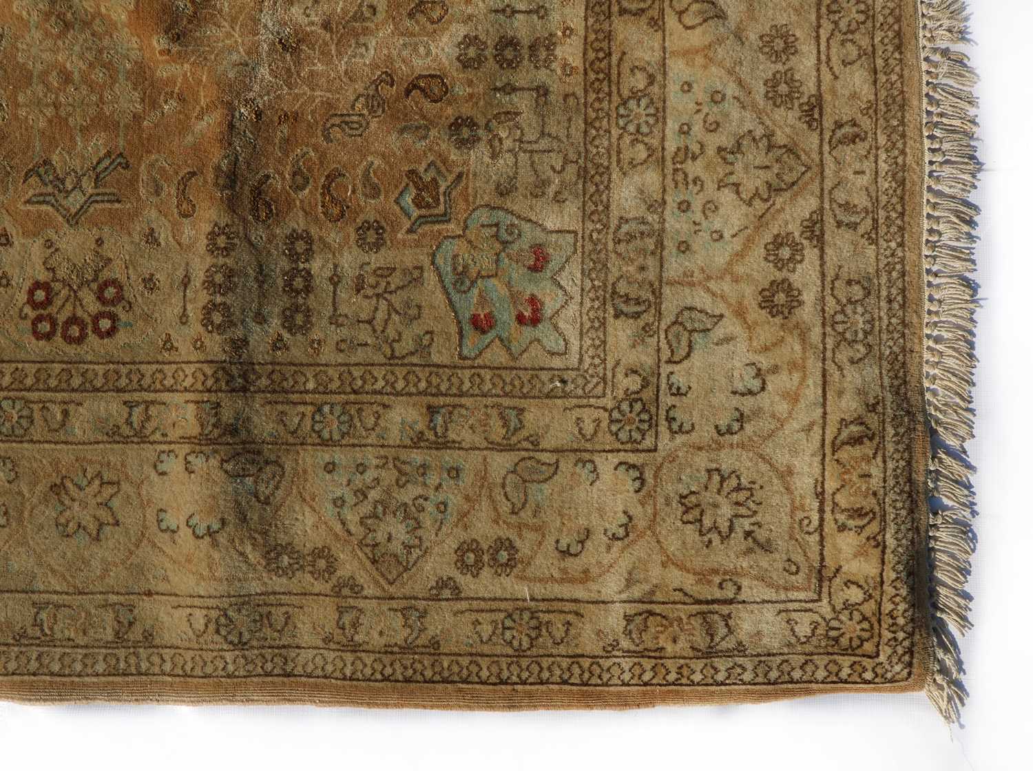 A Qum part silk rug, - Image 2 of 3