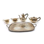 A four piece silver plated Elkington Plate tea set,