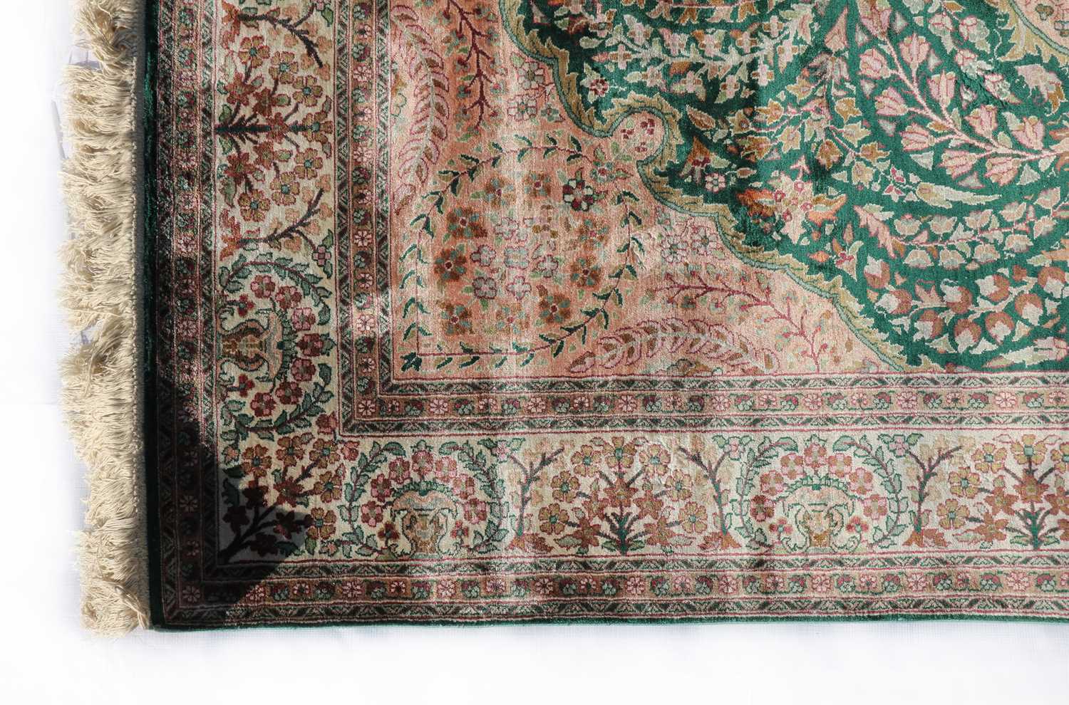 A Persian style silk rug, - Image 2 of 3