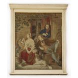 A French needlework petit point framed panel,