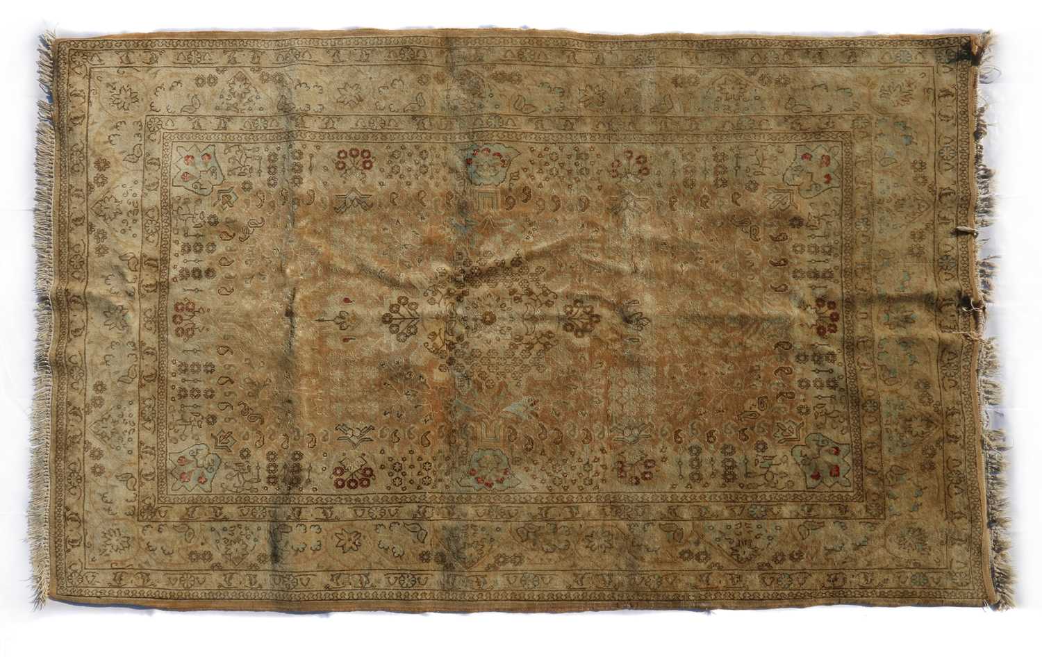 A Qum part silk rug,