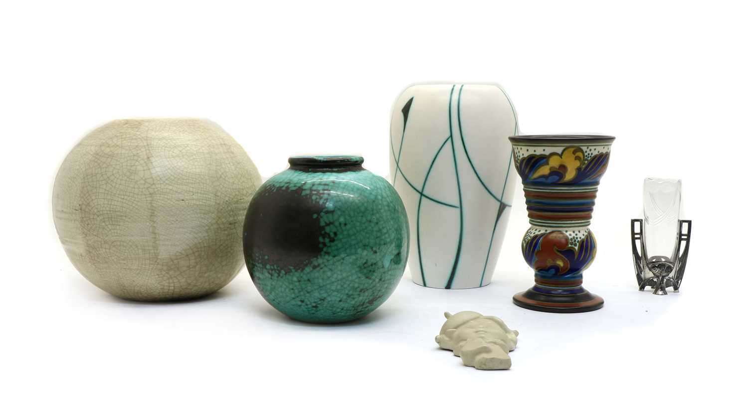 A Gouda pottery vase,