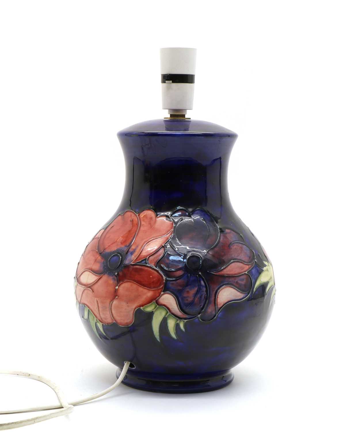 A Moorcroft pottery ‘Anemone’ pattern lamp, - Image 2 of 3