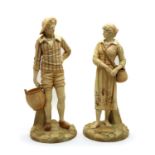 A pair of large Royal Worcester figures