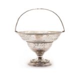 A Victorian silver bonbon basket,