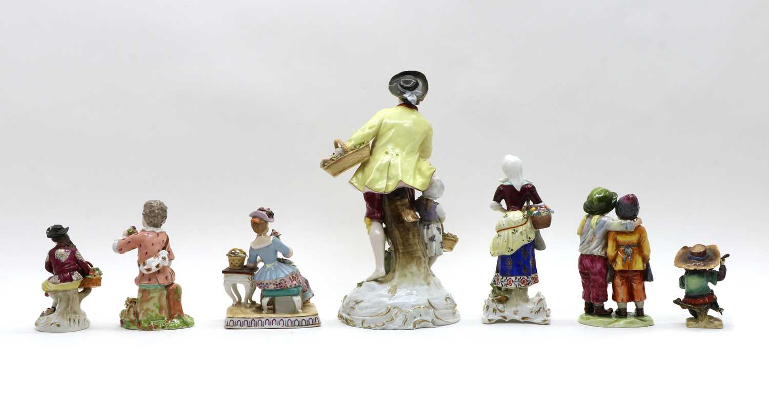 A collection of twelve Continental porcelain figures, - Image 2 of 5