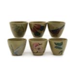 A set of six Moorcroft sake cups,