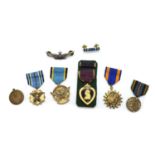 A collection of American military medals and decorations,