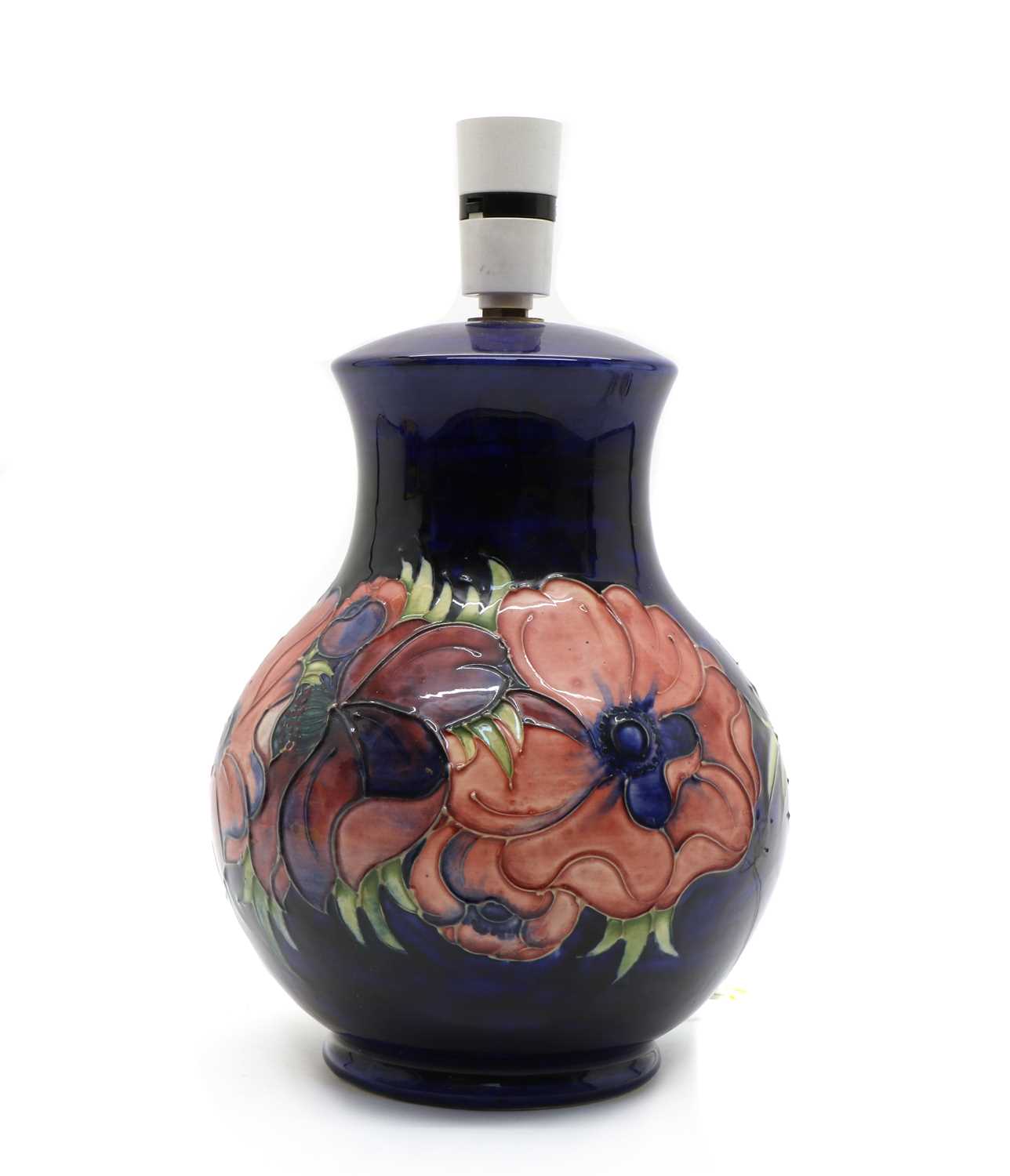 A Moorcroft pottery ‘Anemone’ pattern lamp,