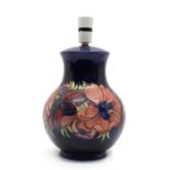 A Moorcroft pottery ‘Anemone’ pattern lamp,