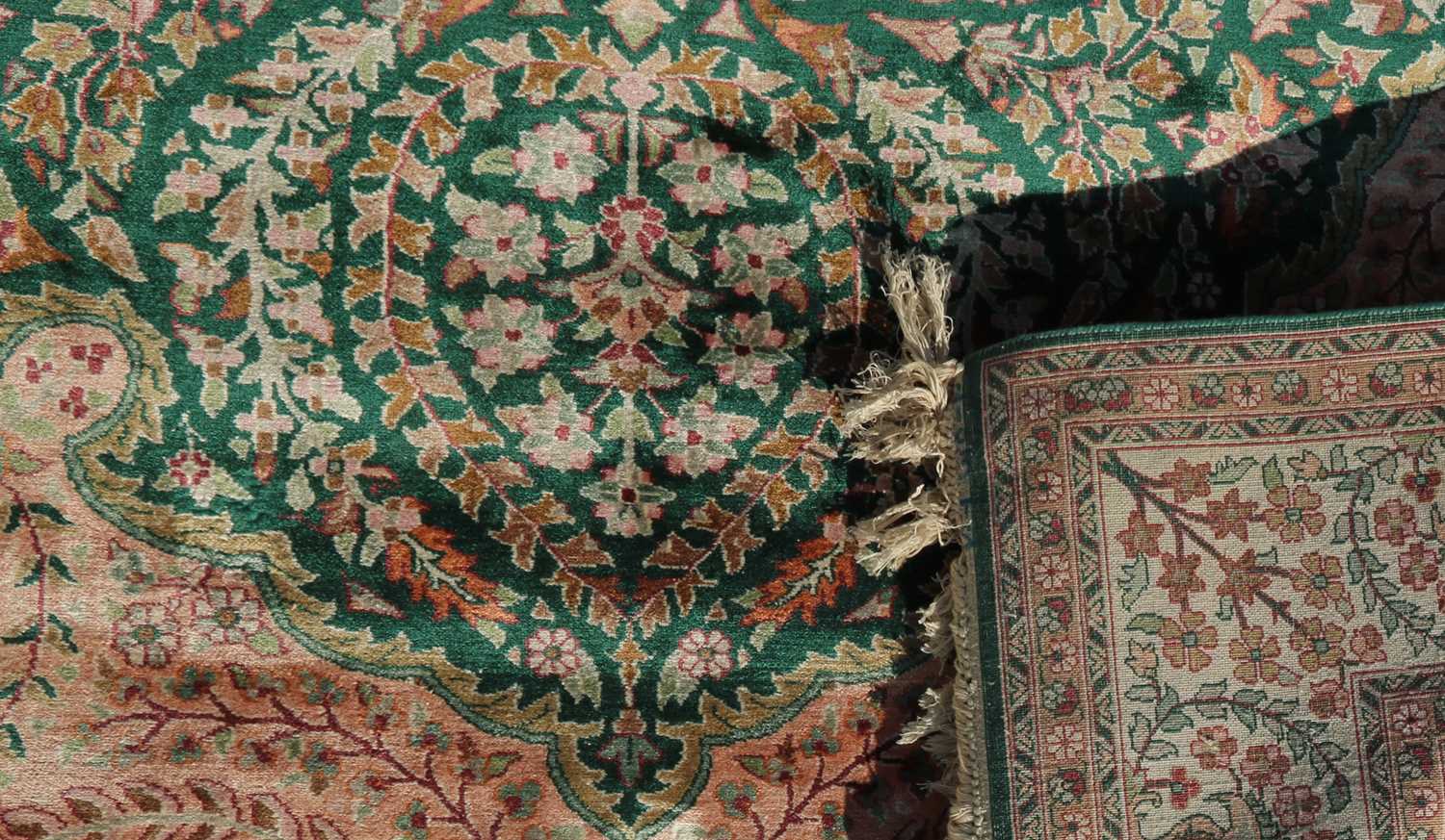 A Persian style silk rug, - Image 3 of 3