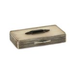 A French Art Deco silver compact,