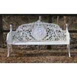 A large cast iron bench,