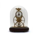 An Empire-style brass skeleton clock,
