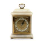 An Elliot white onyx mantle clock,