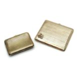 A partially gold plated tri-tone French sterling silver cigarette case,