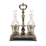 A French silver cruet stand,