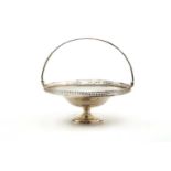 A silver swing handled pedestal dish,