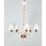 A Venetian glass five-branch chandelier,