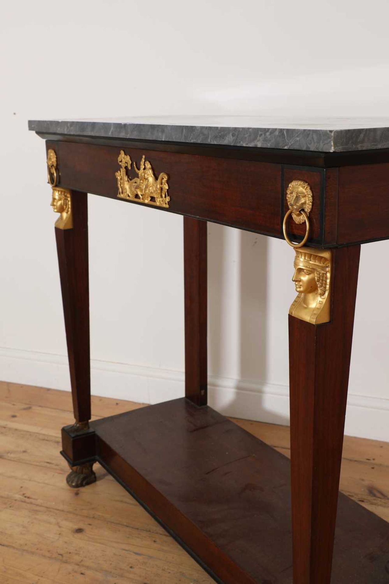A mahogany French Empire console table, - Image 4 of 10