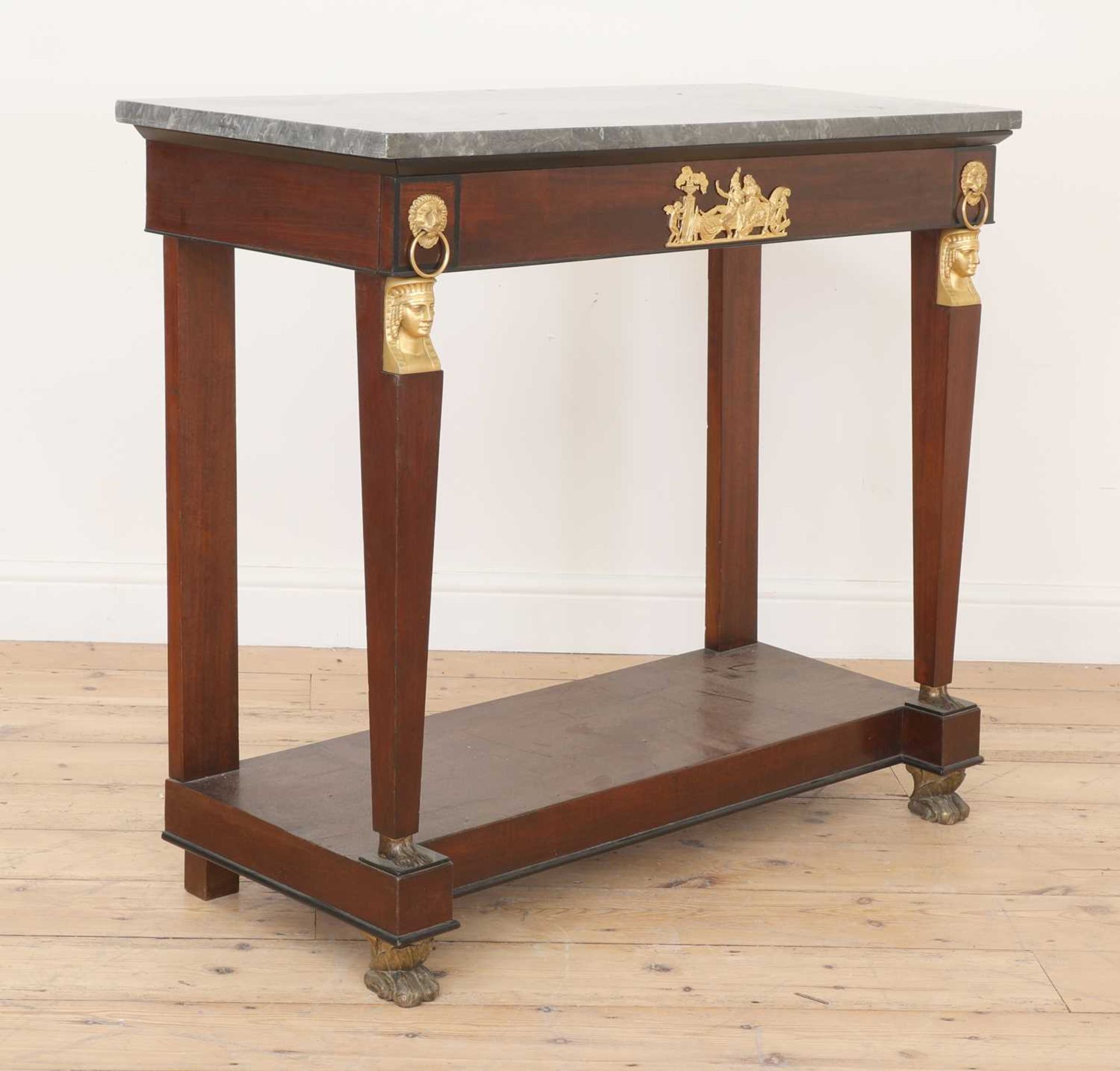 A mahogany French Empire console table, - Image 2 of 10