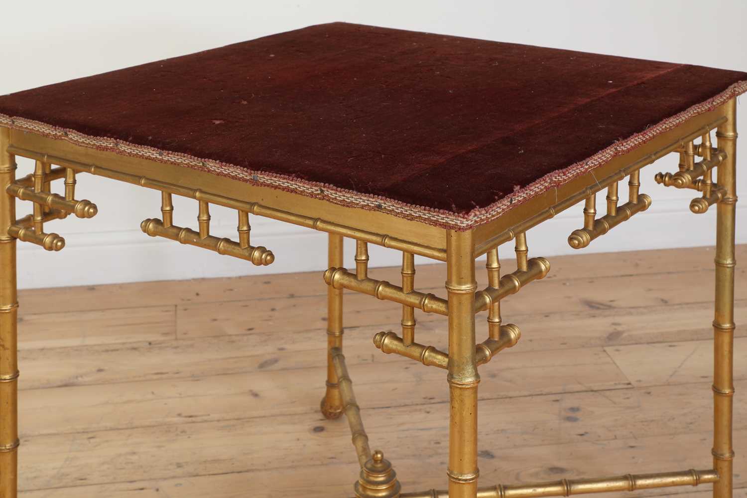 A Napoleon III gilt, faux bamboo, card or centre table, - Image 3 of 16