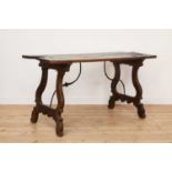 A walnut dining table,