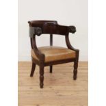 A mahogany fauteuil de bureau,